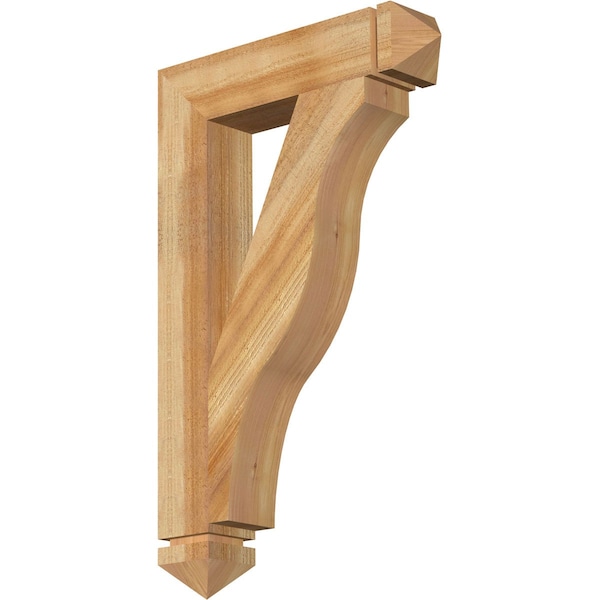 Ekena Millwork Funston Arts & Crafts Rough Sawn Bracket, Western Red Cedar, 4"W x 20"D x 32"H BKT04X20X32FST03RWR - main
